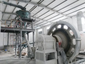 Линия сортировки микрокремнезема с шаровой мельницей с зернистостью D100:10 μm и производительностью 200 kg в час для компании в Ляньюньган, производящей новые материалы